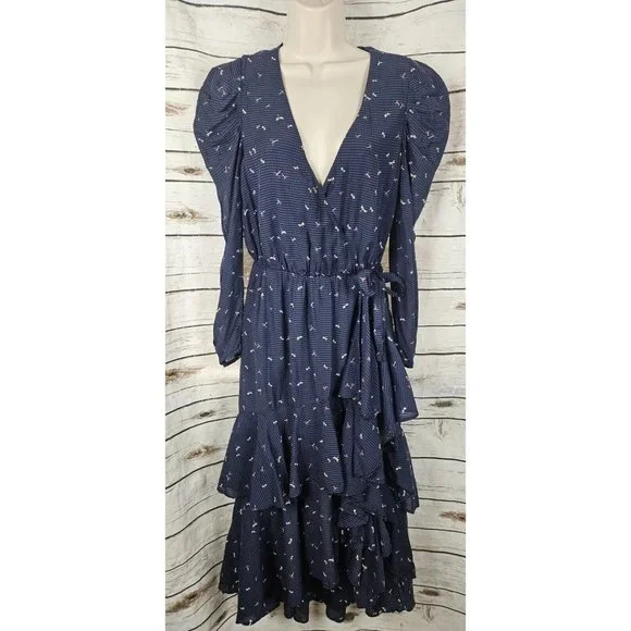blue dragonfly dress Dragonfly Lace-up Back Midi Dress Blue